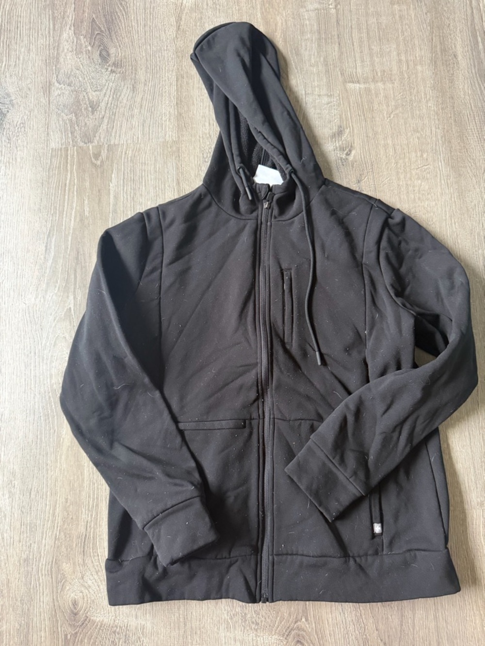 FIGS Black Hooded fleece lined Jacket